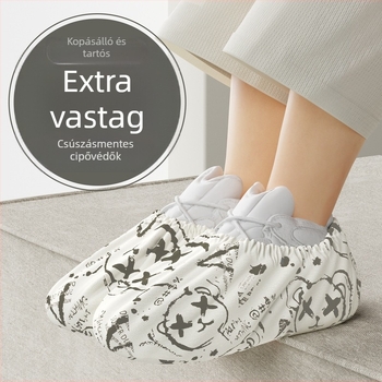 Cipővédő, vastagított, kopásálló nemszőtt anyaggal, beltéri tiszta helyiségekhez, többször használható