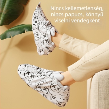 Cipővédő, vastagított, kopásálló nemszőtt anyaggal, beltéri tiszta helyiségekhez, többször használható