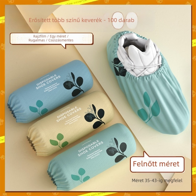 Cipővédő, vastagított, kopásálló nemszőtt anyaggal, beltéri tiszta helyiségekhez, többször használható