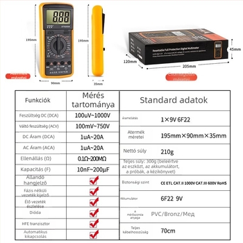 MILAIKE DT9205A Magas Pontosságú Okos Digitális Multiméter Automatikus Kikapcsolással