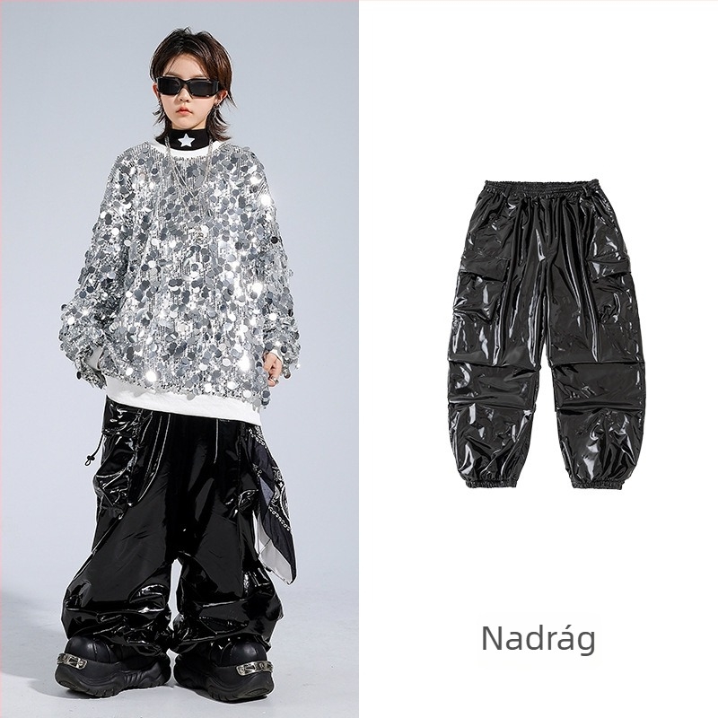 Gyerekek utcai tánc előadásra szánt outfit – 100% poliészter, trendi stílus, 8 év feletti gyermekeknek, 2025 ősz