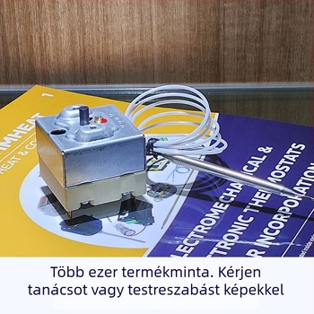Hárompólusú 30A folyadékexpanziós termosztát szondával, manuális visszaállítás, túlvédelmi védelem