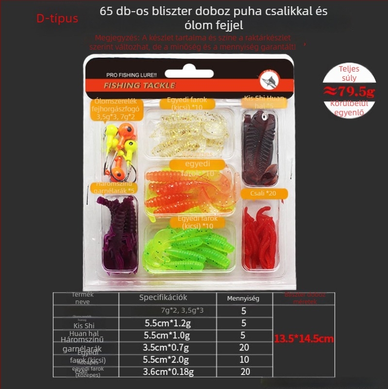 The Northern Expedition ólomos fejű horoggal ellátott puha csalihal készlet PVC anyagú