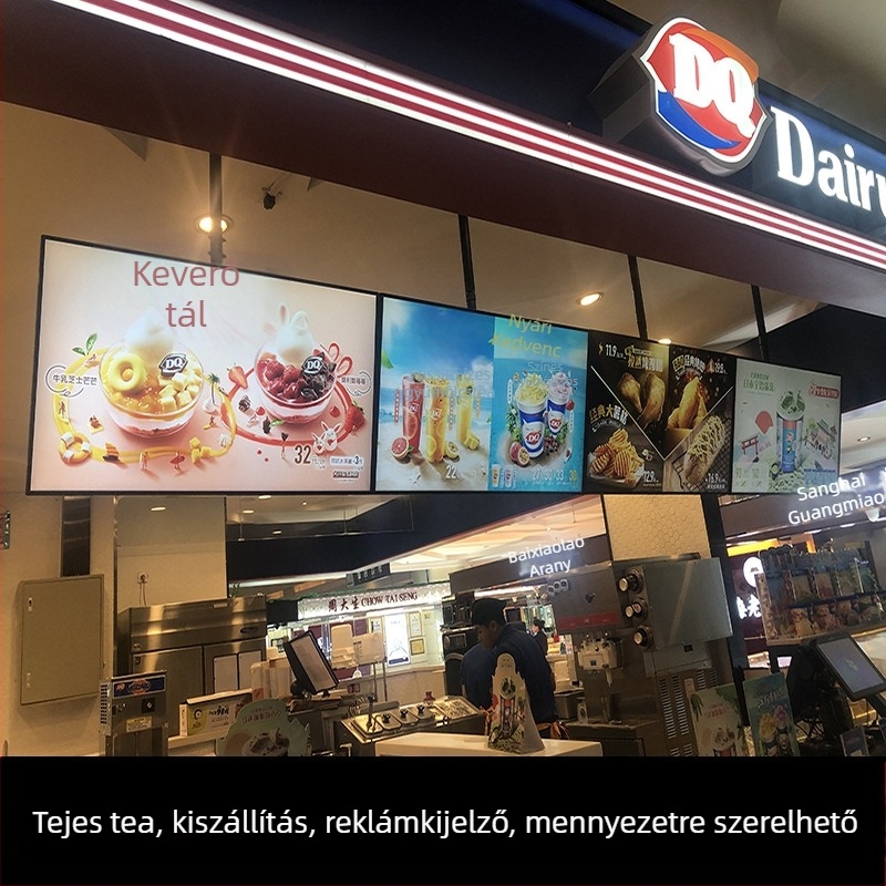 Mennyezeti TV-tartó többképernyős kijelzőkhöz, vas keret, falra szerelhető, 15 kg-ig terhelhető, univerzális mindent-in-egyben kiegészítő