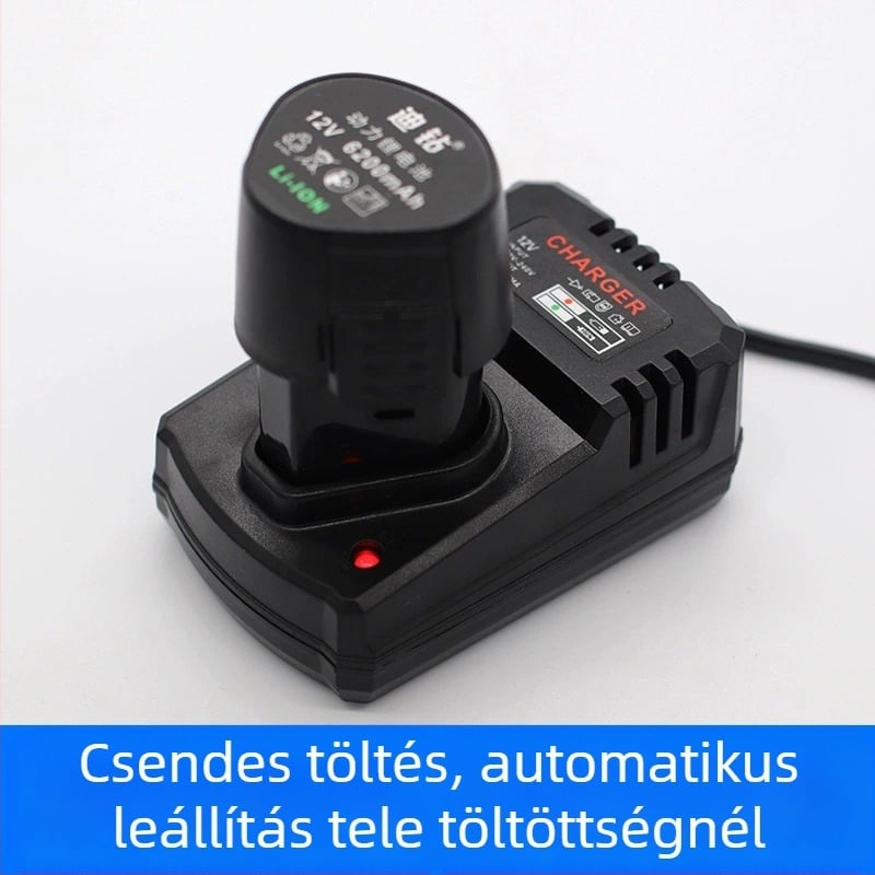 Di Drill lítium akkumulátor töltő kézi fúróhoz — kompatibilis 12V, 16,8V, 21V és 25V