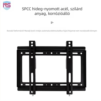 TV‑fali tartó lengő és teleszkópos beállítással, vas keret, mechanikus vezérlés, teherbírás több mint 15 kg