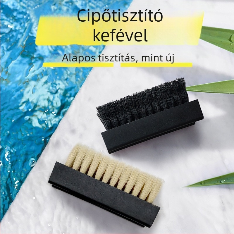 Cipőtisztító készlet száraz tisztító spray-vel, buborék mousse-szal és cipőfényezővel; 48 darab dobozban; modern minimalista stílus; fertőtlenítő funkció