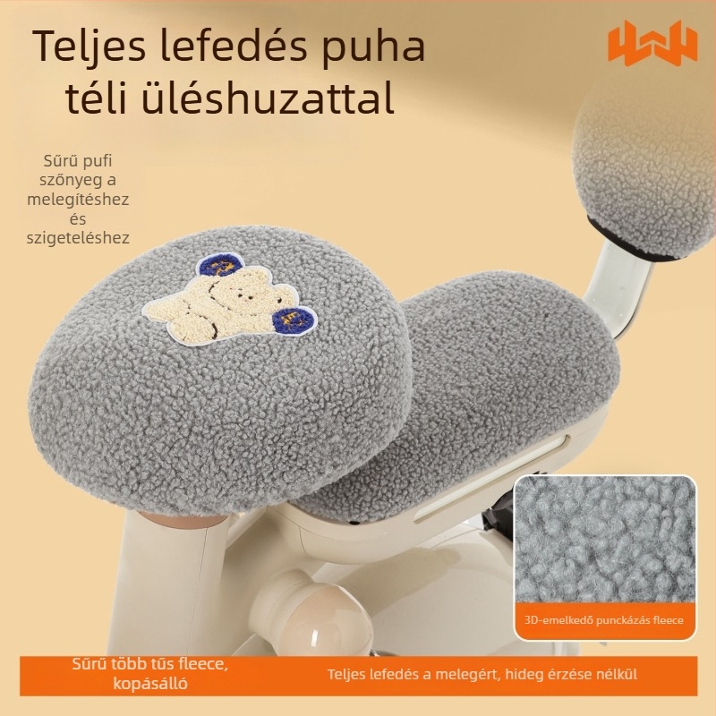 Elektromos kerékpár üléshuzat, téli fleece, vastagított változat, Huiying, logónyomtatás, testreszabható