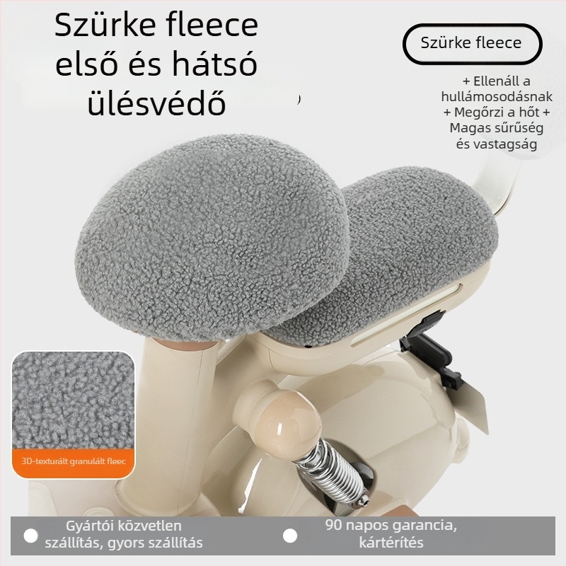 Elektromos kerékpár üléshuzat, téli fleece, vastagított változat, Huiying, logónyomtatás, testreszabható