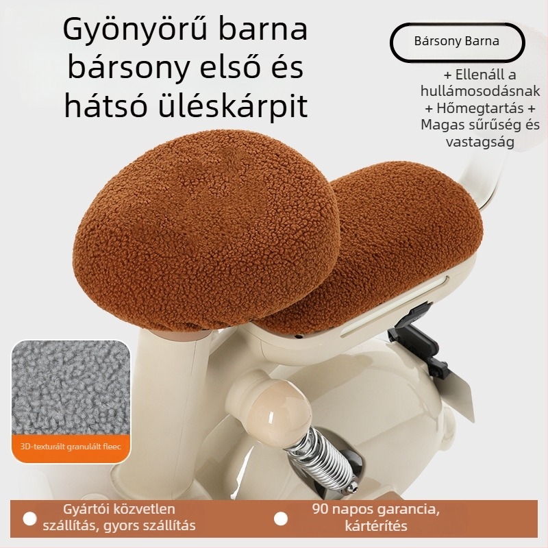 Elektromos kerékpár üléshuzat, téli fleece, vastagított változat, Huiying, logónyomtatás, testreszabható