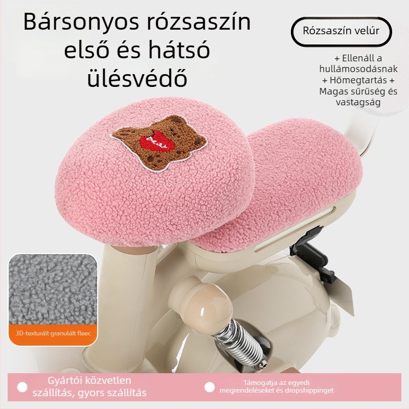 Elektromos kerékpár üléshuzat, téli fleece, vastagított változat, Huiying, logónyomtatás, testreszabható