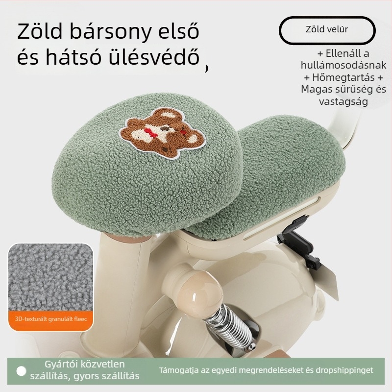 Elektromos kerékpár üléshuzat, téli fleece, vastagított változat, Huiying, logónyomtatás, testreszabható