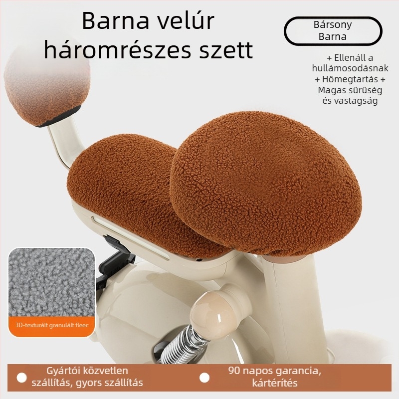 Elektromos kerékpár üléshuzat, téli fleece, vastagított változat, Huiying, logónyomtatás, testreszabható