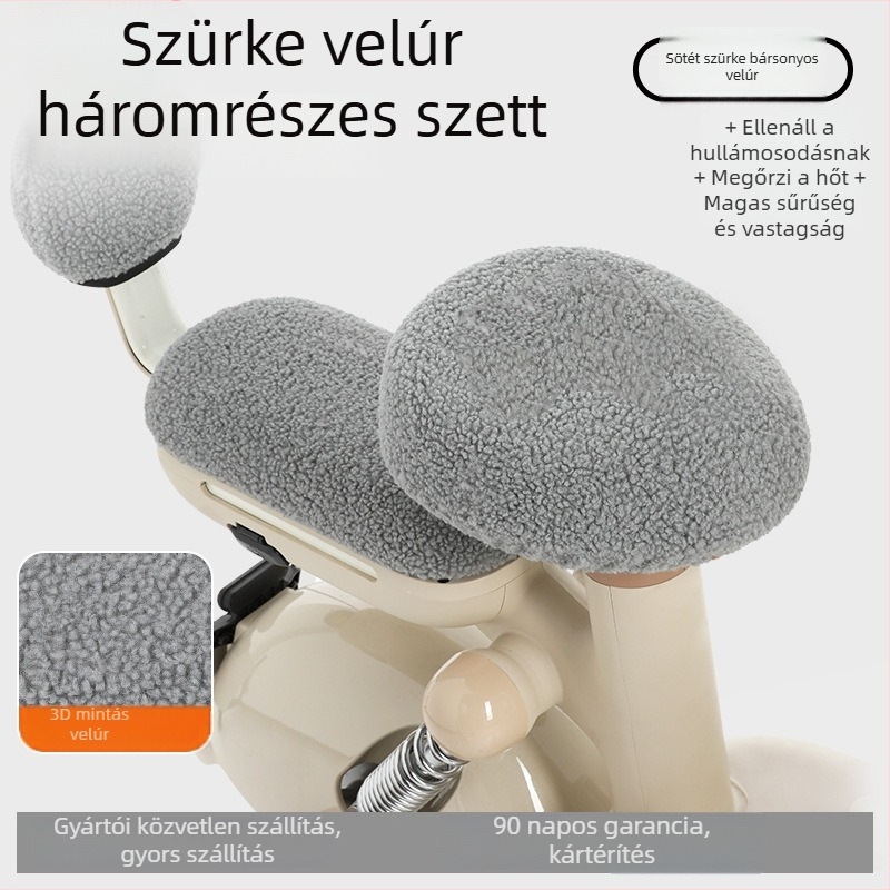 Elektromos kerékpár üléshuzat, téli fleece, vastagított változat, Huiying, logónyomtatás, testreszabható