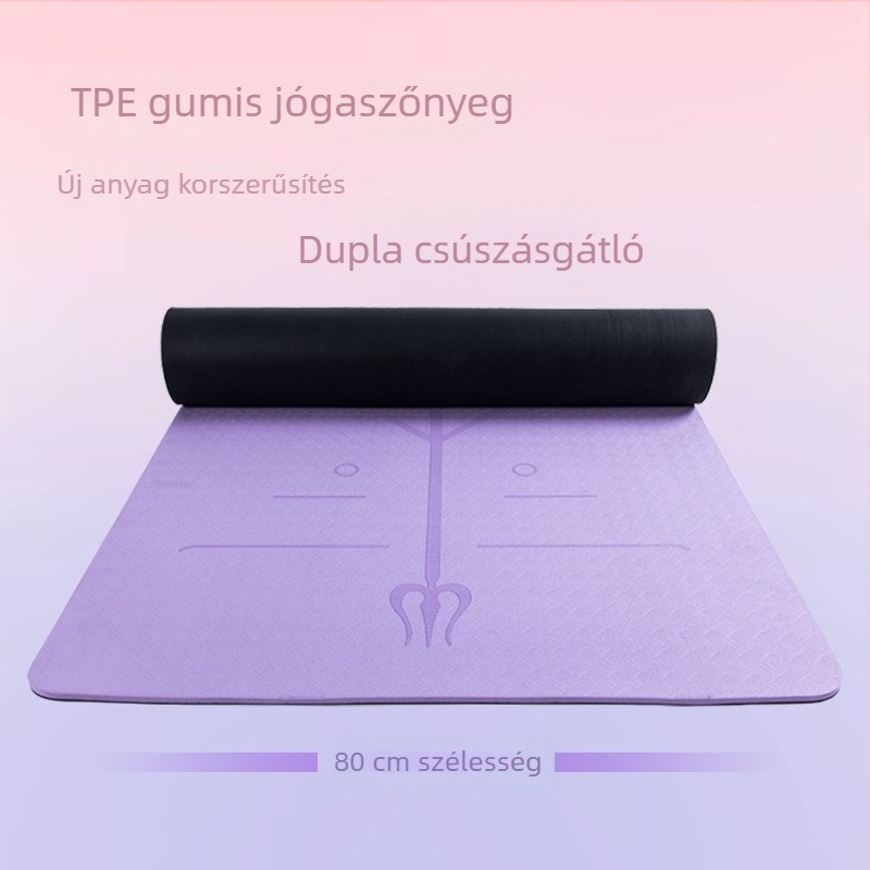 TPE és gumi jóga matrac, 10 mm vastagság, csúszásmentes felület, otthoni edzéshez