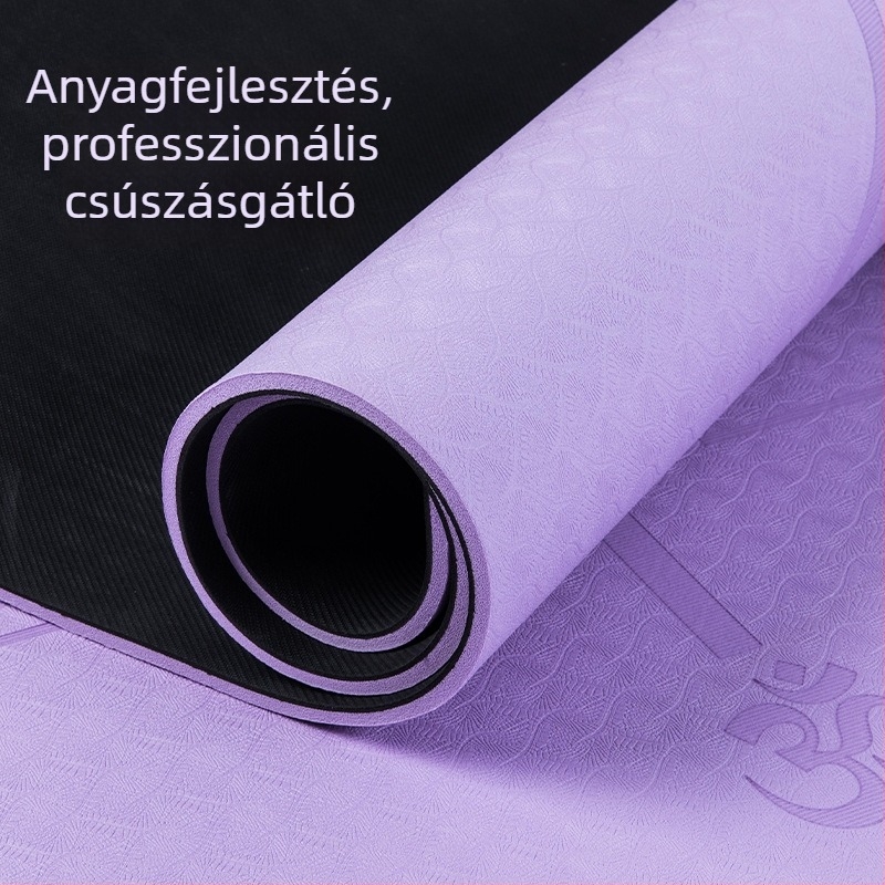 TPE és gumi jóga matrac, 10 mm vastagság, csúszásmentes felület, otthoni edzéshez