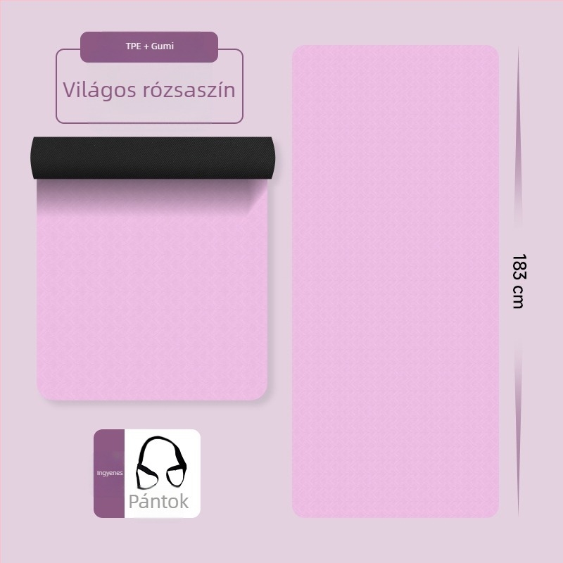 TPE és gumi jóga matrac, 10 mm vastagság, csúszásmentes felület, otthoni edzéshez