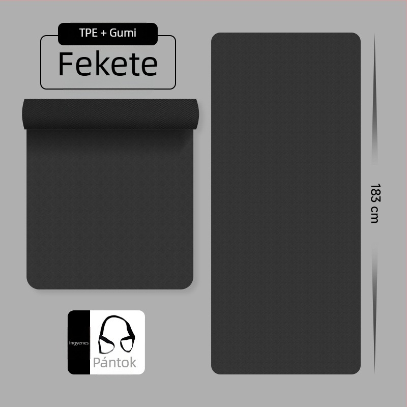 TPE és gumi jóga matrac, 10 mm vastagság, csúszásmentes felület, otthoni edzéshez