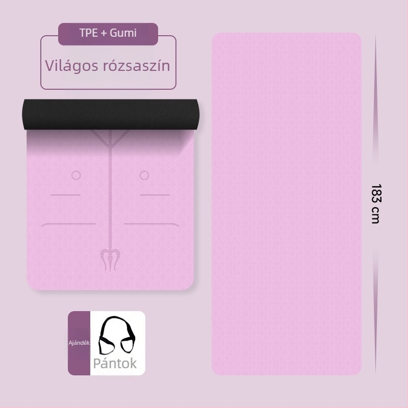 TPE és gumi jóga matrac, 10 mm vastagság, csúszásmentes felület, otthoni edzéshez