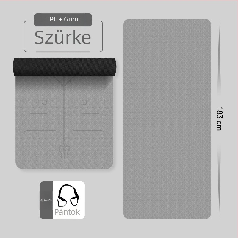 TPE és gumi jóga matrac, 10 mm vastagság, csúszásmentes felület, otthoni edzéshez