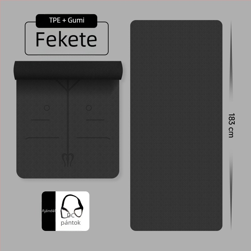 TPE és gumi jóga matrac, 10 mm vastagság, csúszásmentes felület, otthoni edzéshez