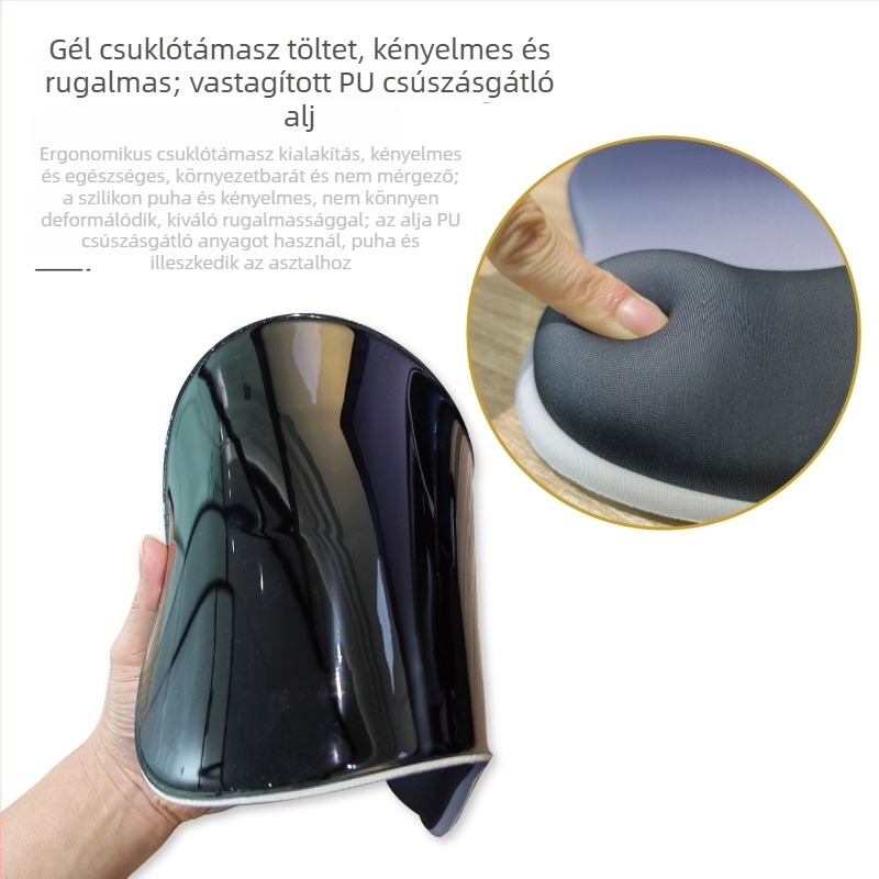 Vízcsepp alakú szilikon csuklóegérpad gradient dizájnnal, vastagított, csúszásmentes, ergonikus számítógépes kézpad