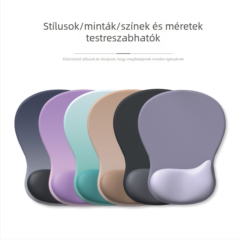 Vízcsepp alakú szilikon csuklóegérpad gradient dizájnnal, vastagított, csúszásmentes, ergonikus számítógépes kézpad