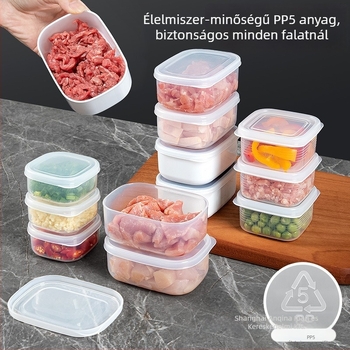 Élelmiszer-biztonságos műanyag fagyasztó tároló tál, hús rekeszekkel, kis méretben