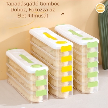 Hordozható gombóc- és tojás tároló doboz, nagy kapacitású, műanyag konyhai multifunkcionális tároló