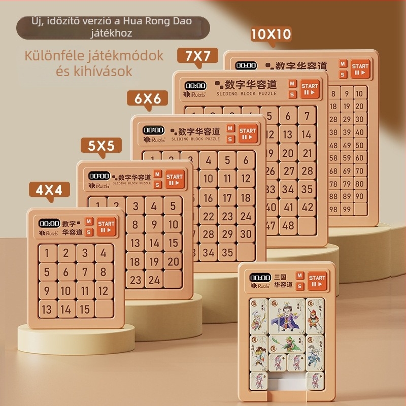 Három Királyság Huarongdao mágneses csúszó puzzle – Oktató játék 7–14 éveseknek, műanyag