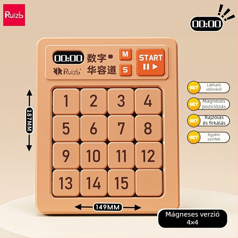 Három Királyság Huarongdao mágneses csúszó puzzle – Oktató játék 7–14 éveseknek, műanyag