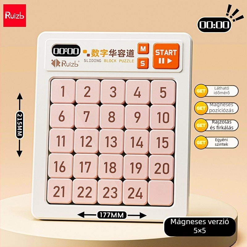 Három Királyság Huarongdao mágneses csúszó puzzle – Oktató játék 7–14 éveseknek, műanyag