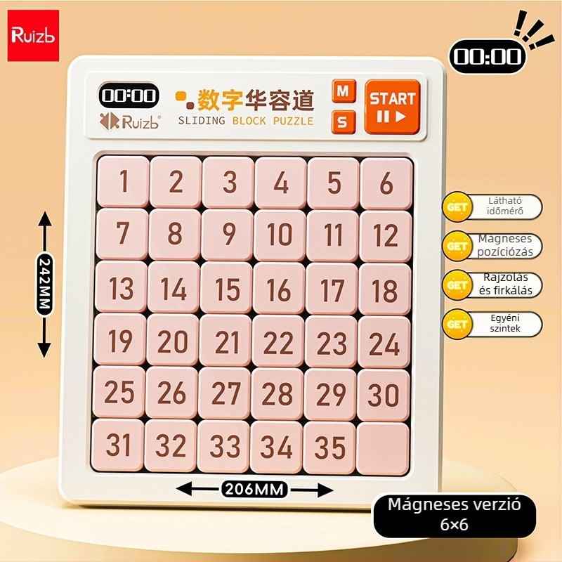 Három Királyság Huarongdao mágneses csúszó puzzle – Oktató játék 7–14 éveseknek, műanyag