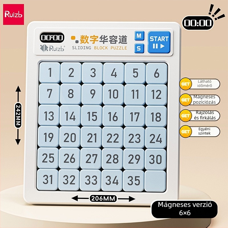 Három Királyság Huarongdao mágneses csúszó puzzle – Oktató játék 7–14 éveseknek, műanyag
