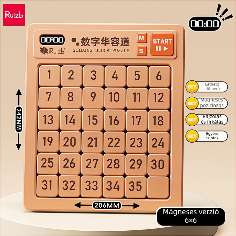 Három Királyság Huarongdao mágneses csúszó puzzle – Oktató játék 7–14 éveseknek, műanyag