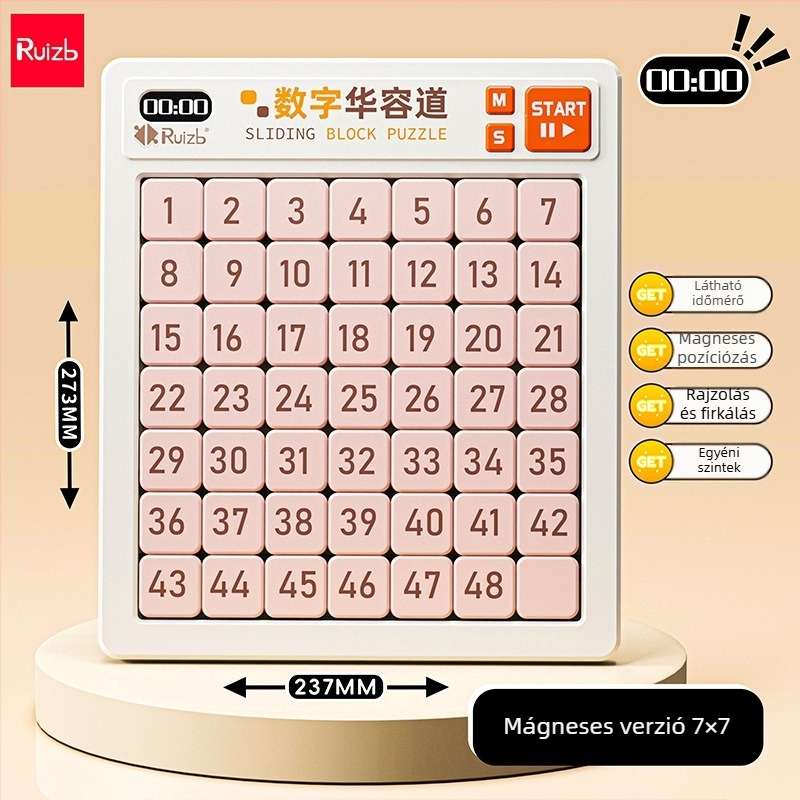 Három Királyság Huarongdao mágneses csúszó puzzle – Oktató játék 7–14 éveseknek, műanyag