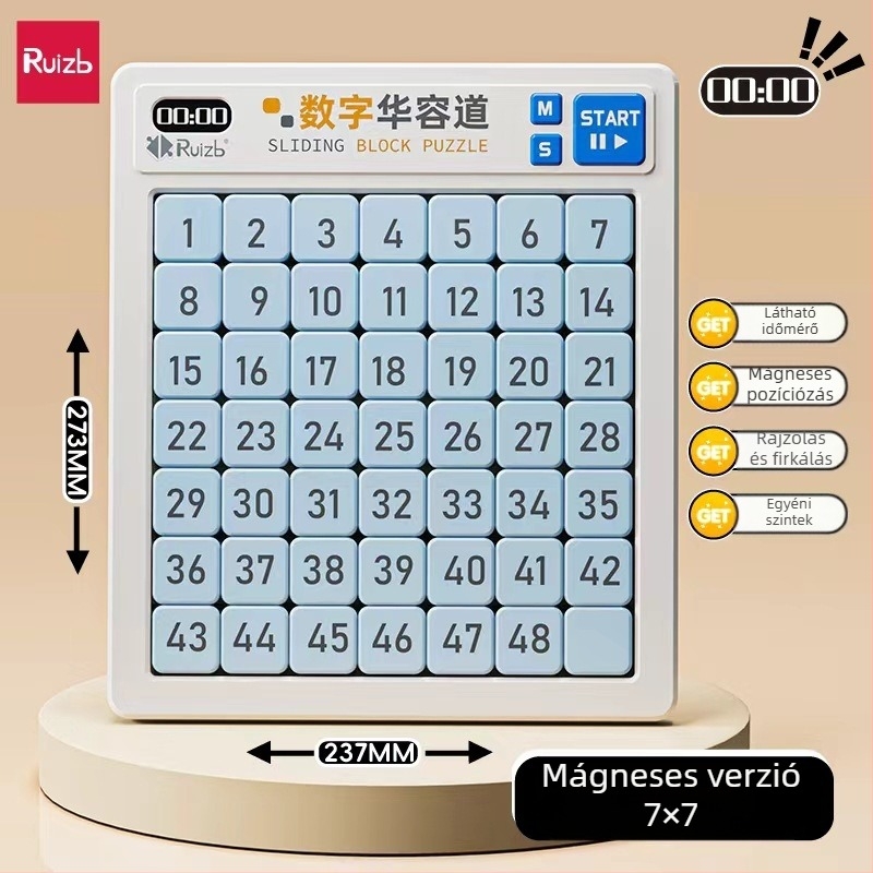 Három Királyság Huarongdao mágneses csúszó puzzle – Oktató játék 7–14 éveseknek, műanyag