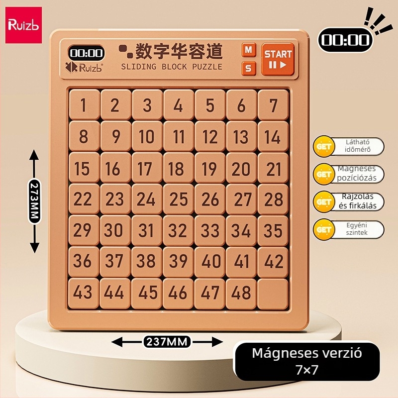 Három Királyság Huarongdao mágneses csúszó puzzle – Oktató játék 7–14 éveseknek, műanyag