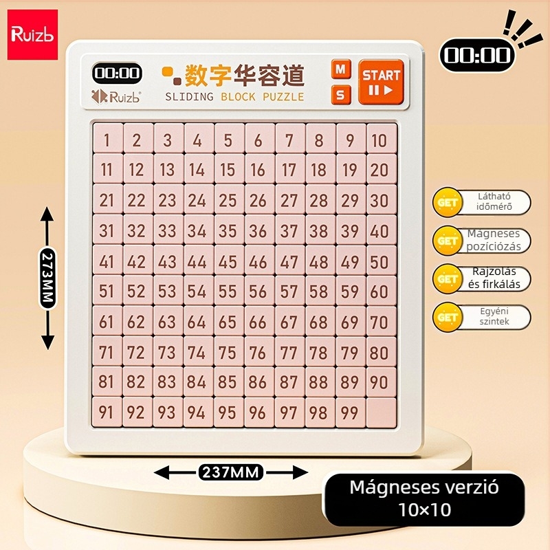 Három Királyság Huarongdao mágneses csúszó puzzle – Oktató játék 7–14 éveseknek, műanyag