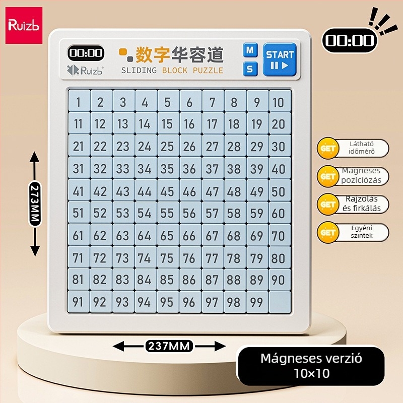 Három Királyság Huarongdao mágneses csúszó puzzle – Oktató játék 7–14 éveseknek, műanyag