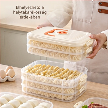 Plasztikus gombóc tároló doboz, egyszerű kivitel, márka nélküli