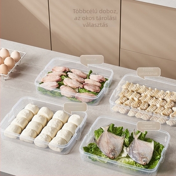 Gombóc és wonton tároló doboz, Élelmiszer-minőségű műanyag, Egyszerű stílus, Alacsony nyomású tasakos csomagolás, Súlyváltozatok: 218 g / 336 g / 456 g / 576 g