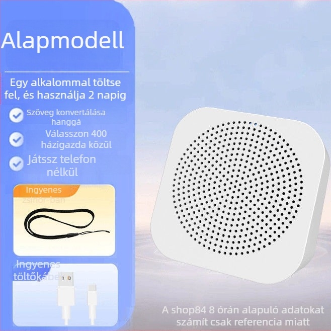 Reklámokhoz Bluetooth hangszóró hangutasításokkal (5W, BT 5.2, 2000–4000mAh, 100 Hz–20 kHz, SNR ≥70 dB)