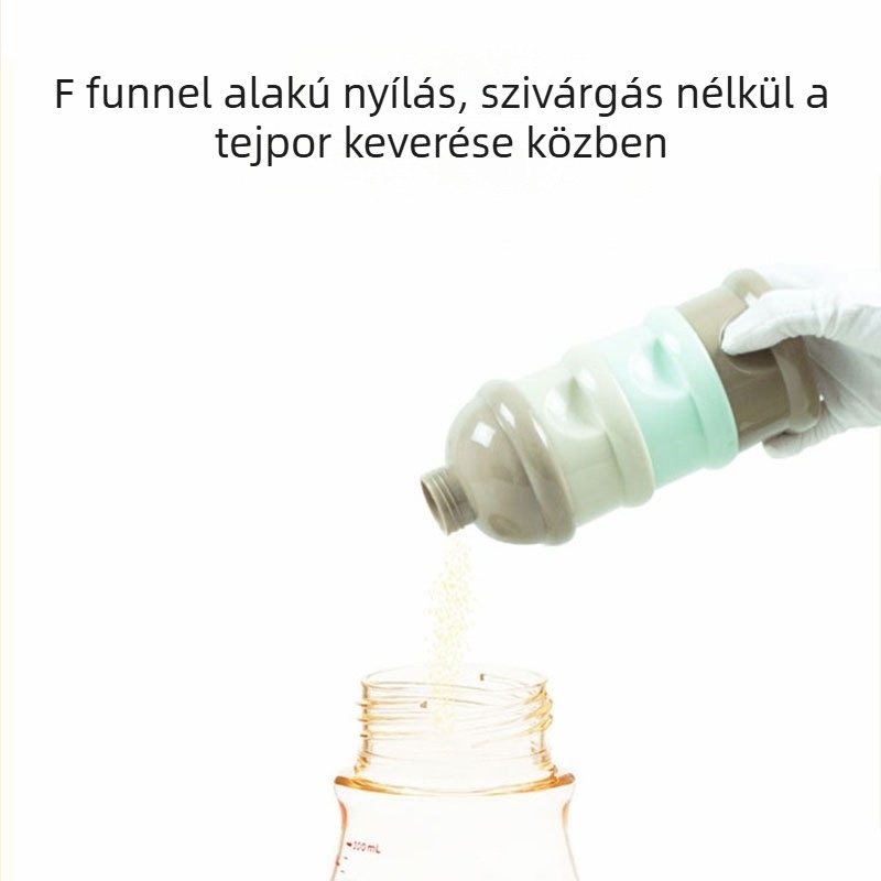 Háromszintes tejpor doboz babáknak, hordozható, zárható nedvességálló, elválasztott rekeszekkel, újszülötteknek