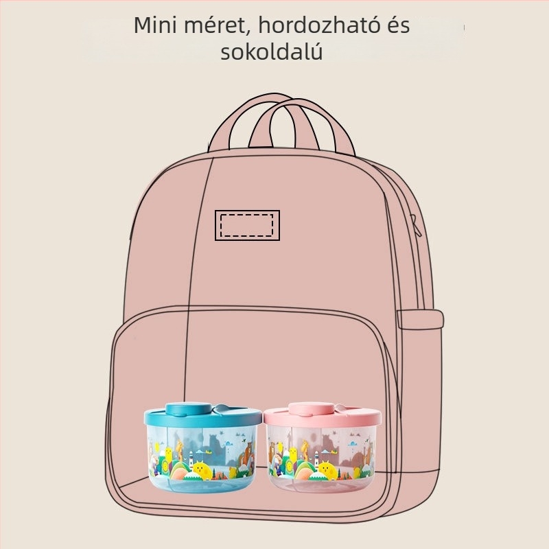 ALGO forgó bébi tápszertároló doboz, hordozható, három rekeszes