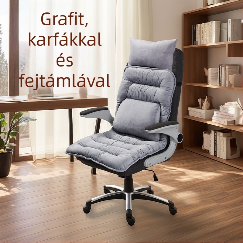 Fűtött ülőpárna beépített háttámlával irodai használatra, USB-s fűtés, felső rész: valódi bőr, uniszex