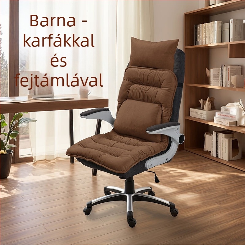 Fűtött ülőpárna beépített háttámlával irodai használatra, USB-s fűtés, felső rész: valódi bőr, uniszex