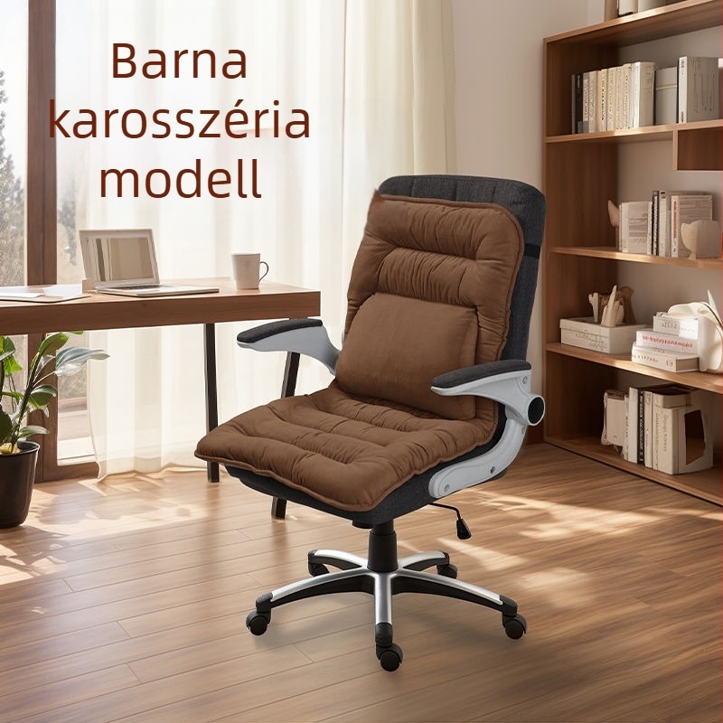 Fűtött ülőpárna beépített háttámlával irodai használatra, USB-s fűtés, felső rész: valódi bőr, uniszex