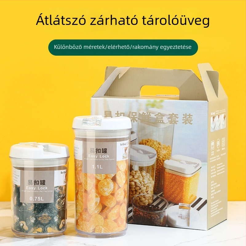 Yixin kerek műanyag frissen tartó edény, 1-2 L kapacitás, testreszabható logó
