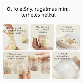 Little White Bear Baba tejpor doboz – hordozható, négy rekeszes, zárható, nagy kapacitású